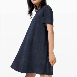 Lululemon All Yours T-Shirt Dress *Softstreme Blue Size 8 Comfy Relaxed $128